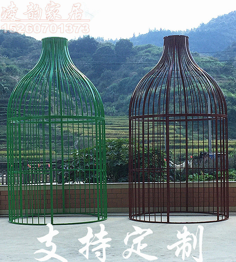Iron Art Bird Cage Decoration Special Fire Pot Shop Dining Room Dining Hall Outdoor Large Oversized Sofa Bird Cage Villa Landscape