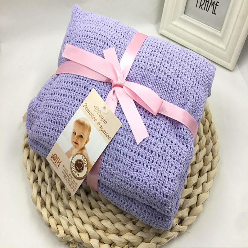 Spring and Autumn Baby Knitted Blanket Hole Hole Blanket Newborn Blanket Cotton Spring and Summer Air Conditioning Blanket Baby Summer Breathable Blanket