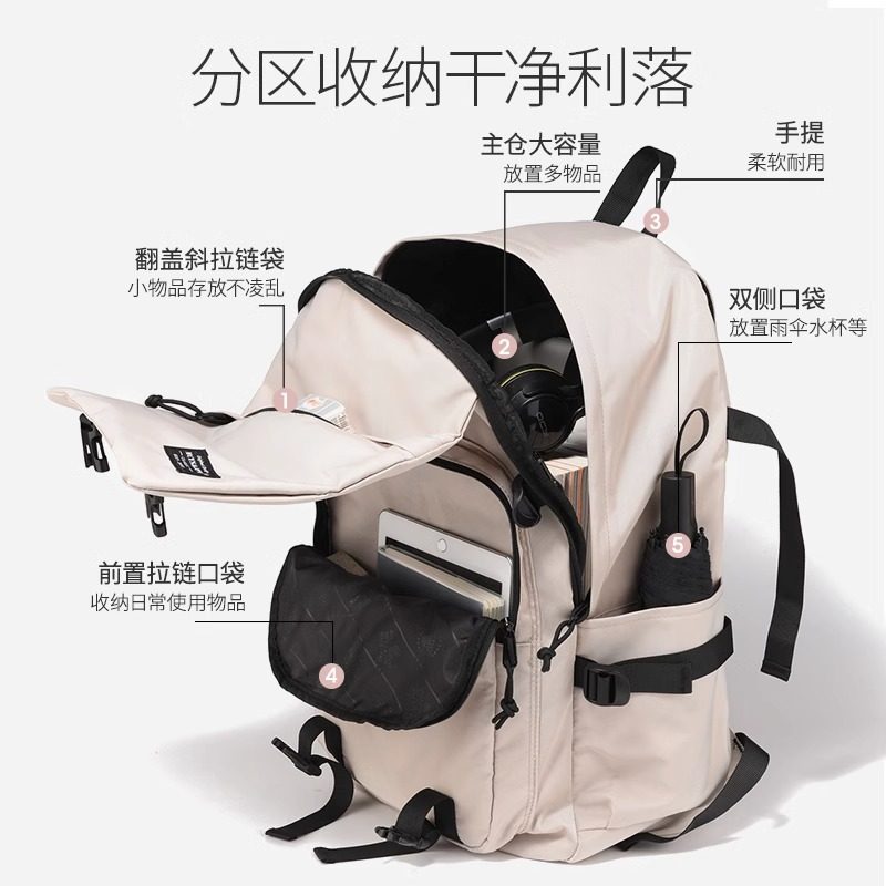 Backpack for Women, Short-Distance, Short-Term, Large-Capacity Travel Backpack, Outdoor Travel, Mountaineering, Computer Bag, College Student Bag