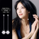 Daily special offer s925 sterling silver crystal ice flower earrings Korean temperament women's earrings long versatile snowflake ear wire