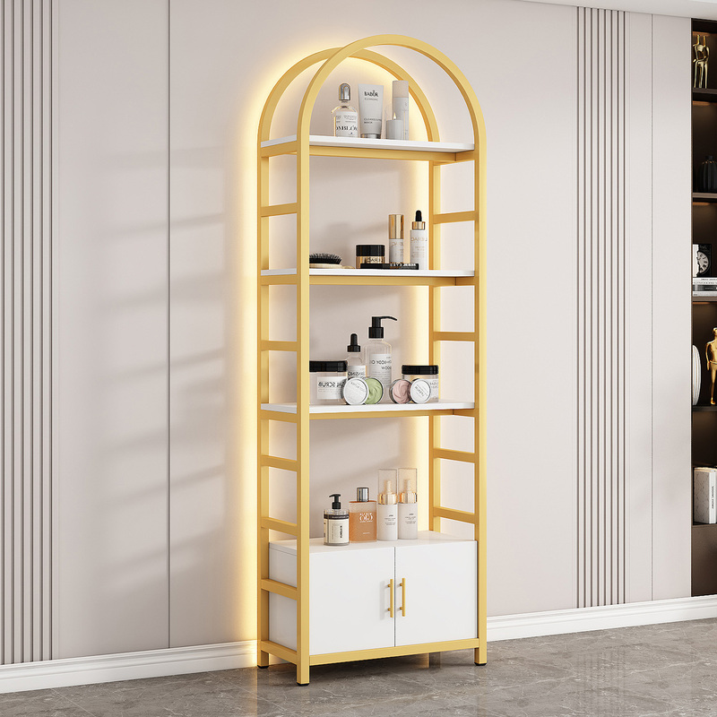 Cosmetics Display Cabinet, Nail Polish, Beauty Products, Wall-Mounted Integrated Light Luxury Storage Cabinet, Multi-Layer Iron Shelves Cosmetics Display Cabinet, Nail Polish, Beauty Products, Wall-Mounted Integrated Light Luxury Storage Cabinet, Multi-Layer Iron Shelves