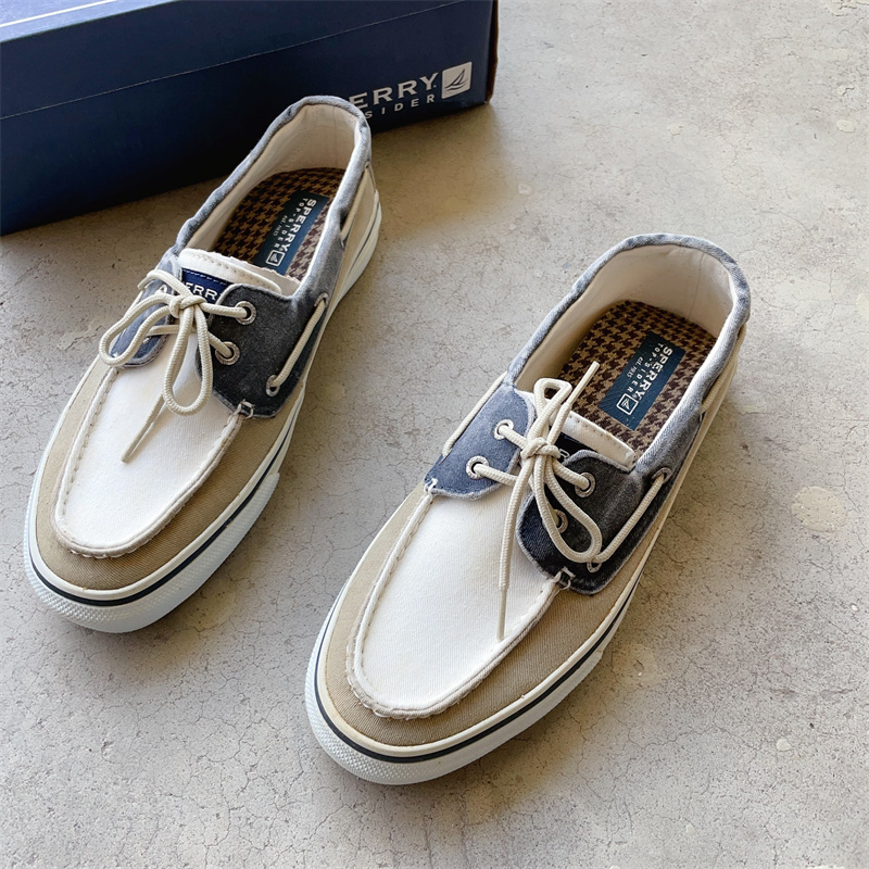 Summer New Fashion Canvas Shoes Casual Shoes Flat Lace-Up Retro Boat Shoes Washed Fabric Low-Top Breathable Men's Shoes