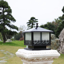 Courtyard pillar lamp European-style outdoor landscape wall lamp villa garden gate lamp square coconut tree waterproof iron art