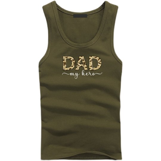 棉质大码宽松背心男士夏季宽肩印花健身打底上衣青年运动跨栏汗衫