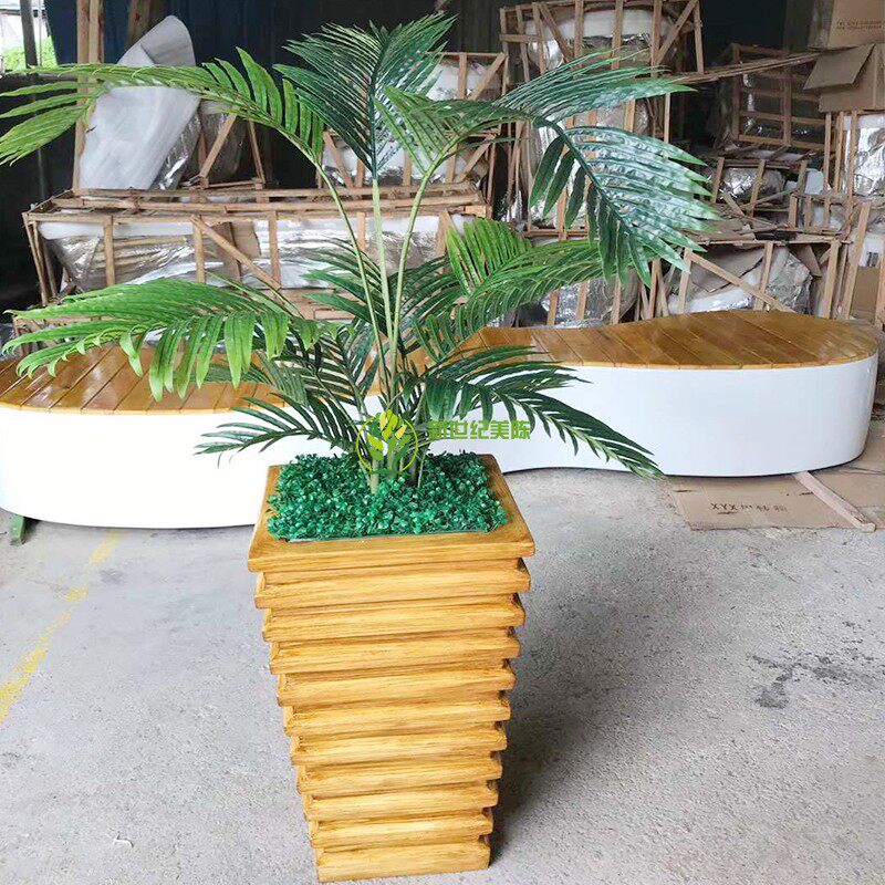 Glass fiber flower pot floor flower bowl combined fashion modern minimalist art flower case outdoor florist manufacturer custom-made