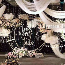 New wedding props moon boat ornaments wedding background window decoration props ornaments Iron Crescent shelf