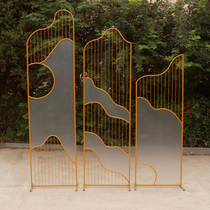 New wedding stage Tai Road introduces Bohemia screen wrought iron landscape background wedding decoration props