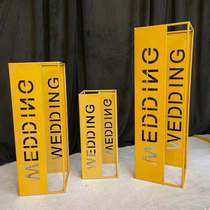 New wedding iron geometric road lead wedding decoration hotel stage hanger carving letter window ornaments pendant