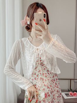 ເສື້ອຢືດ xiaoxiangfeng ພາກຮຽນ spring ແລະ summer ແບບສັ້ນວ່າງ cardigan