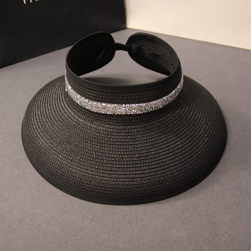 Seaside sun hat female beach empty top sun hat holiday cover face anti-UV outdoor leisure sunscreen hat female