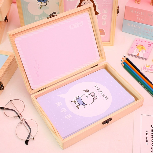 Ретро свежая деревянная коробка, фотоальбом для школьников, отрывной лист, подарок на день рождения