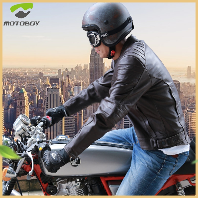 MOTOBOY RETRO LOCOMOTIVE LEATHER CLOTHING ANTI-WEAR AND WEAR Locomotive Racing Suit Taiko Haresay Car Suit Bull Leather Autumu Winter
