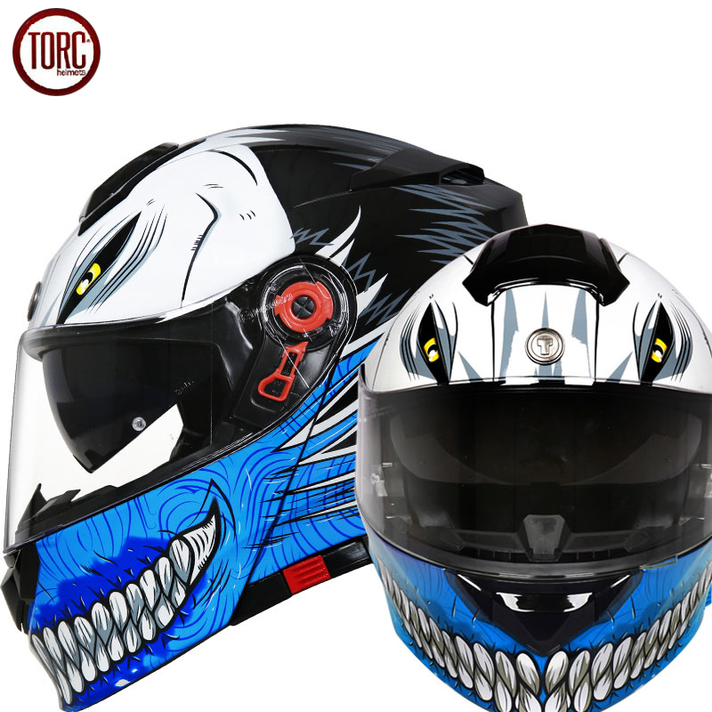 USA TORC motorcycle helmet Motorcycle travel equipment Motorcycle racing riding exposed helmet Double lens four-season helmet