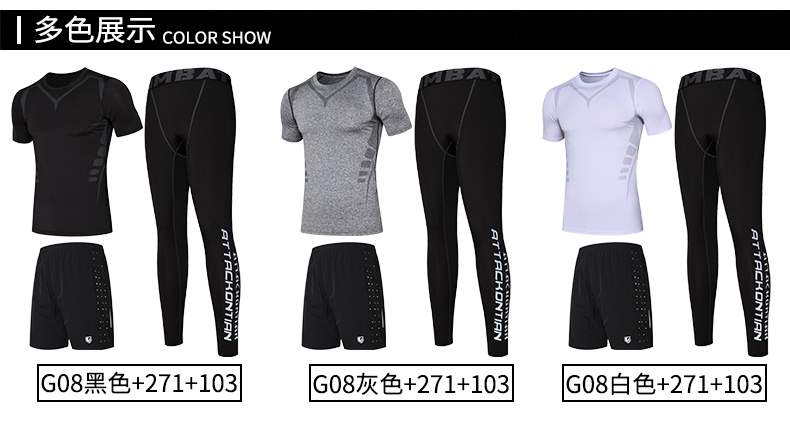 Quần áo tập thể dục quần bó nam tập gym ba mảnh chạy nhanh quần áo thể thao phù hợp với buổi sáng chạy bộ quần áo mùa hè - Quần áo tập thể hình quần short tập gym nữ