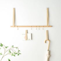 Nordic B&B style wall hanging decorative hook belt with solid wood wall hanging rod creative shop decoration