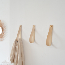 Tanning leather wall decoration adhesive hook perforated nail wall Wall clothes hanging hook Nordic simple hanging scarf