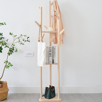 Minimalist modern corner clothes hat rack floor wood bedroom assembly hanging hanger triangular shelve for domestic storage rack