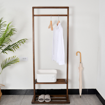 Solid wood coat rack floor-standing simple wooden hanger bedroom coat rack household clothes Nordic simple shelf