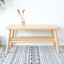 Japanese-style household solid wood porch sitting-type shoe-changing stool simple living room sofa wooden side several multi-functional household storage