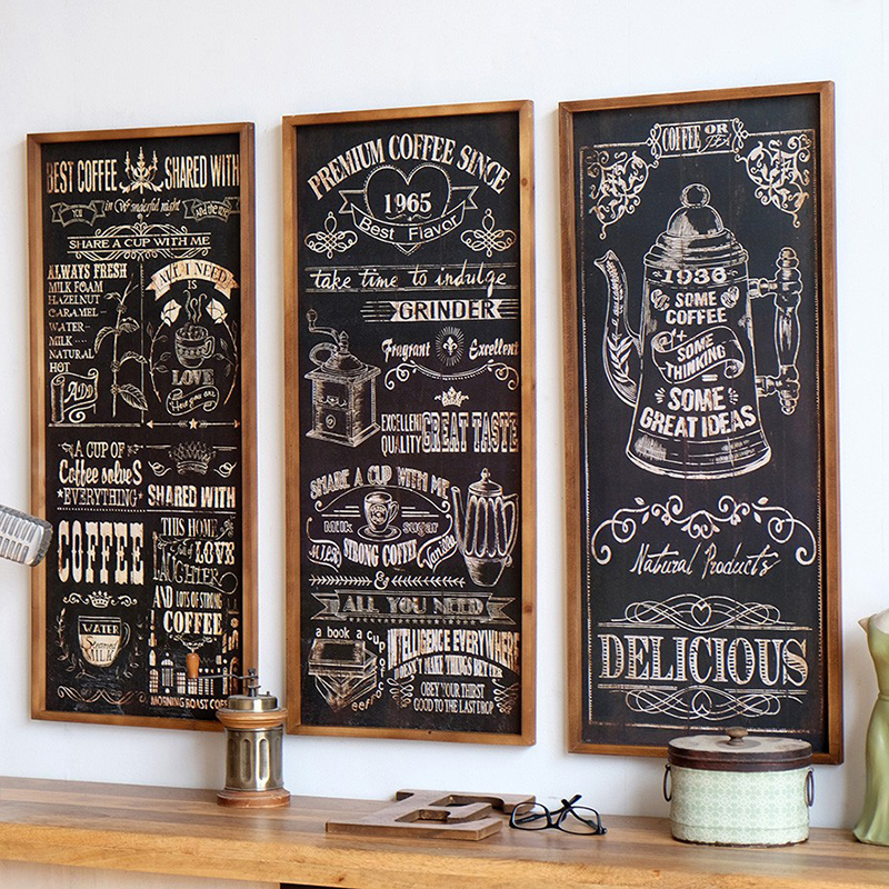 American countryside New Chinese style retro dining room blackboard graffiti decoration painting English Home Gauge Decoration Painting Coffee Decoration Painting