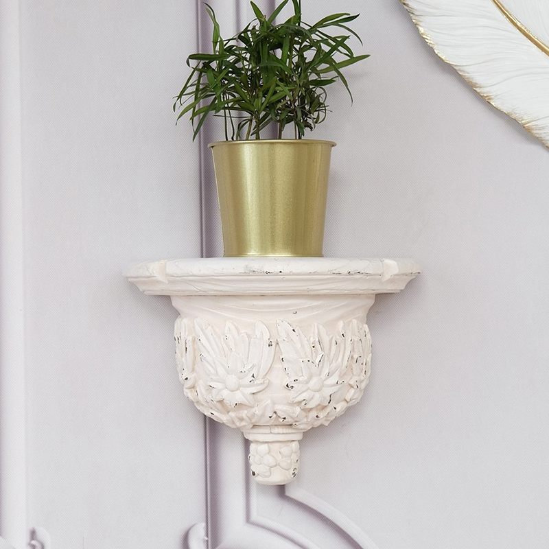 Nordic retro-ancient carved wall decoration Xuan Guanguan Background wall wall-mounted wall decoration separator containing display shelf