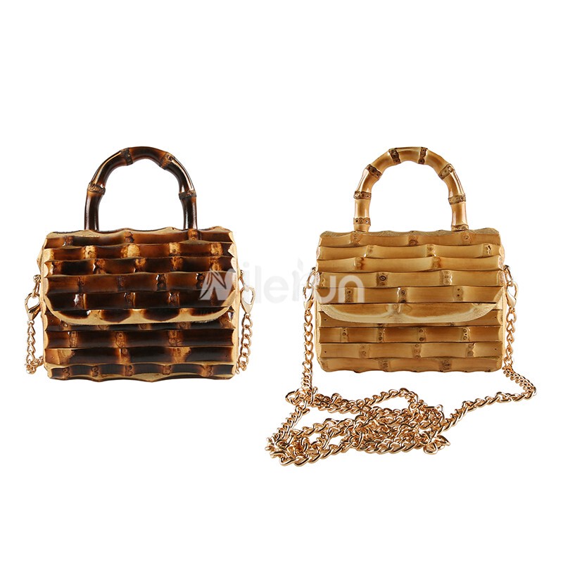 Mini Crossbody Bag with Bamboo Whip Stitching, Black and Yellow Handmade Patchwork Coin Purse, Pastoral Style Simple Chain Shoulder Bag Mini Crossbody Bag with Bamboo Whip Stitching, Black and Yellow Handmade Patchwork Coin Purse, Pastoral Style Simple Chain Shoulder Bag