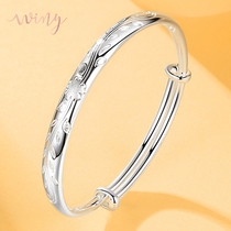 Winy sterling silver bracelet female 9999 foot silver bracelet solid young girl girl mother grandmother elder gift