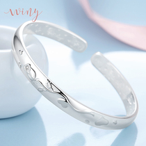 Winy999 sterling silver bracelet women fashion glossy rose silver bracelet solid foot silver bracelet official flagship store silver jewelry