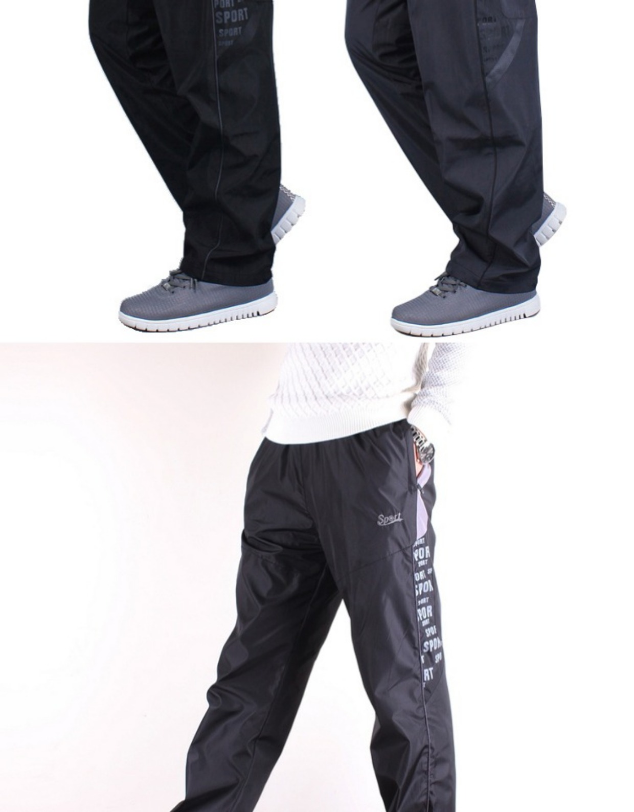 Mùa thu polyester quần thể thao quần nam nhanh khô trượt lỏng quần lỏng chạy mùa đông quần dày nam quần nam đẹp