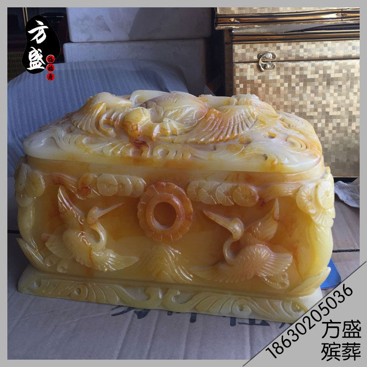 Yellow Crystal Bone Ash Case Fairy Crane Bone Ash Case Funeral items Beautifully High-end Bone Ash Case
