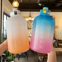 Mega-Capacity Water Cup Mens Fitness Sport Drinking Kettle Bottle Portable High Temperature Resistant Pier Dun Barrel Straw Mug