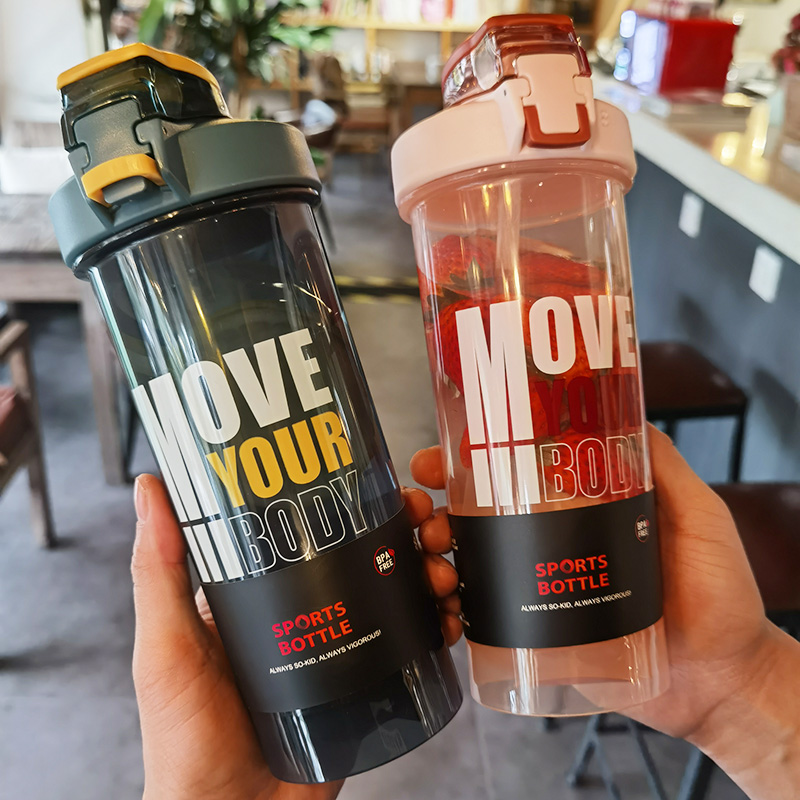 Trend Large Capacity Sports Milkshake Water Cup Students Adults Fitness Protein Shake Cup High Face Value Portable Plastic Cup