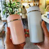 Christmas Deer Corner Insulation Cup Maiden carries a strainer minimalist cute student creative high face value couple water mug