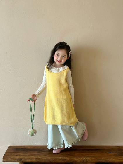 225上新女童休闲套装2025春季背心裙连衣裙翻领长袖打底T恤阔腿裤