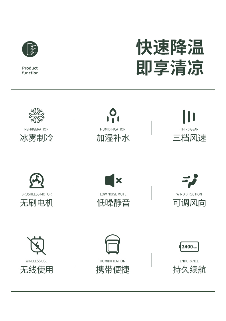 4.9分，降温加湿2合1，3档可调：莺飞度 USB便携式桌面小型风扇 29元包邮 值值值-买手聚集的地方