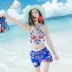 Cặp đôi đồ bơi chia váy ba mảnh thép tấm thu nhỏ ngực nhỏ tắm nước nóng phù hợp với quần nam thoải mái đi biển 	đồ đi biển đôi nữ Vài đồ bơi