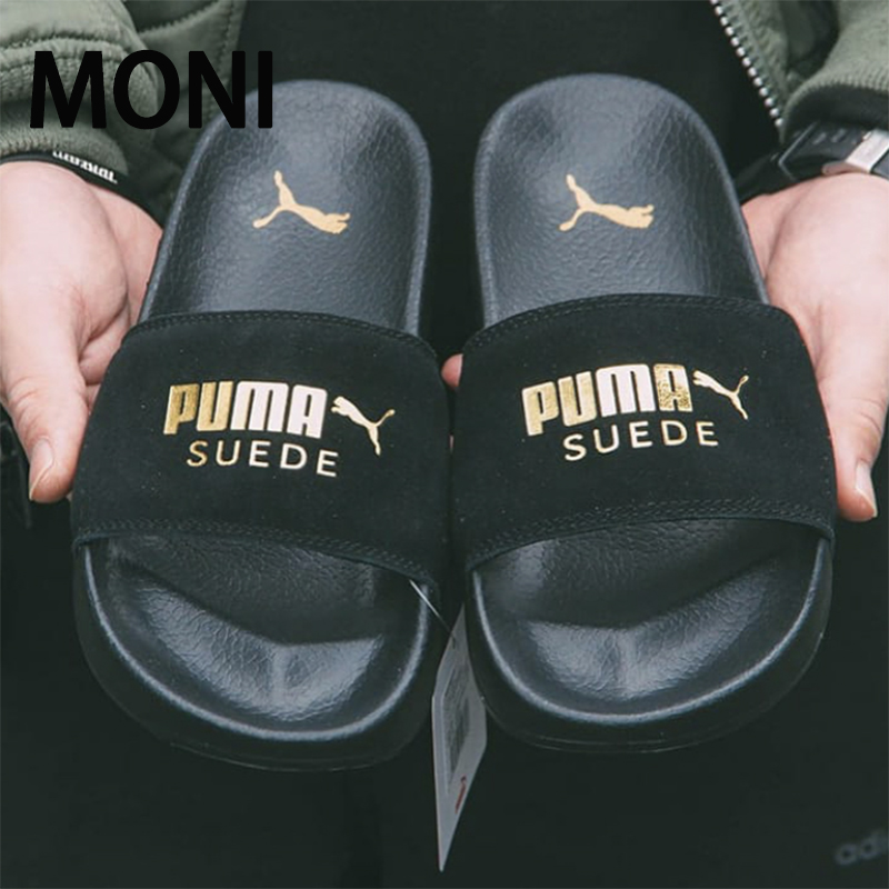 PUMA Hummer Rihanna Leadcat Suede Blue Green Red Black Gold Gold Dép nam và nữ 365758 - Dép thể thao dép xỏ ngón
