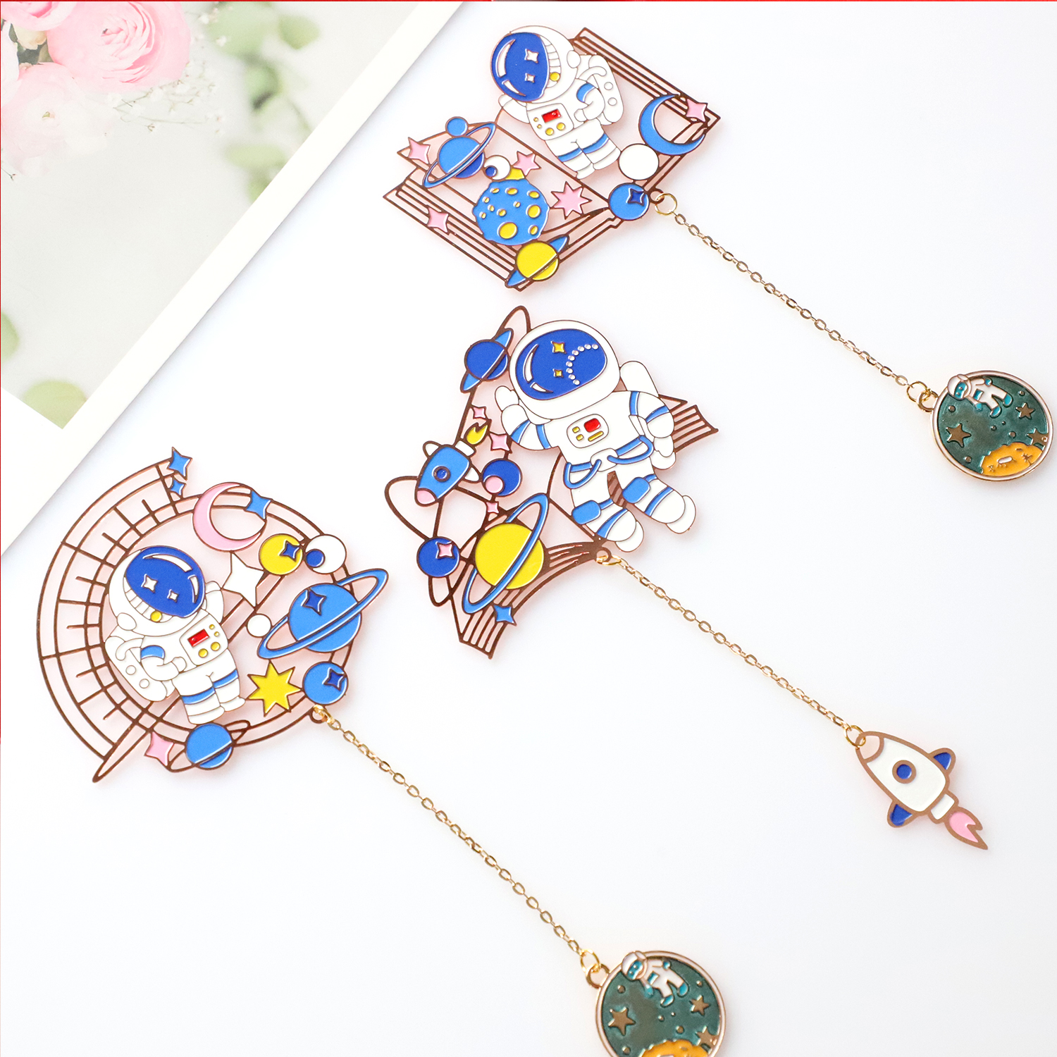 Explore cosmic metal brass student Youth Palace exquisite stationery products customized gift