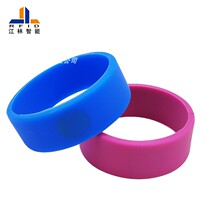 Diameter 61mm personalized custom animation exhibition color printing silicone bracelet rfid round silicone wrist strap
