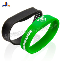 rfid closed loop round silicone bracelet gym elastic silicone 16mm bag cabinet lock induction IC card wrist strap