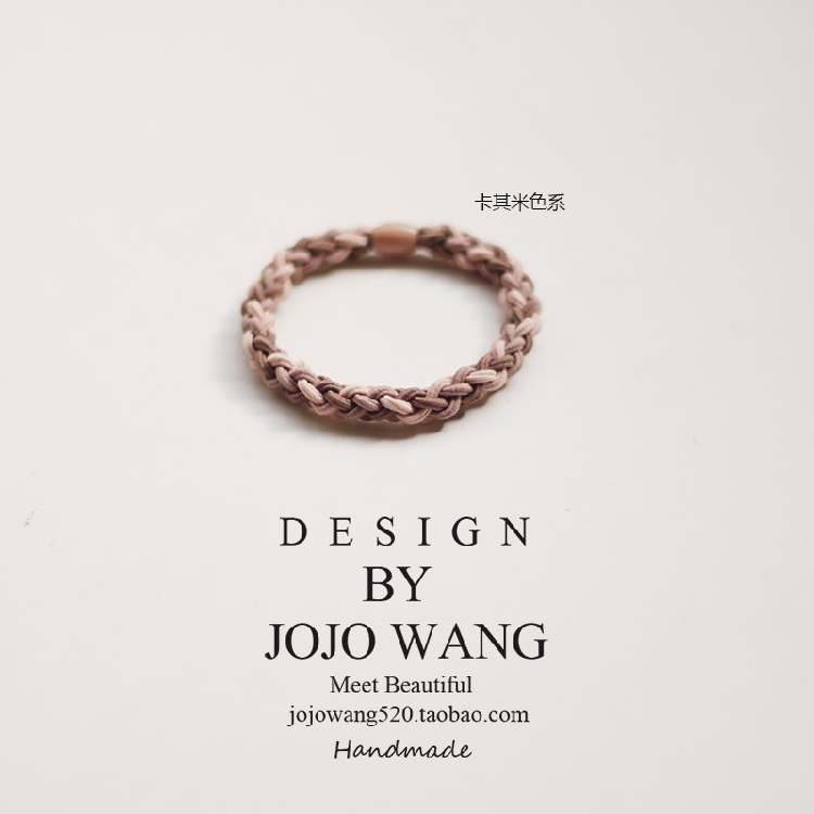 Nhập khẩu dệt màu siêu đàn hồi vòng tóc phụ kiện tóc tiara dây tóc Hàn Quốc gió cao cấp bao da màu xám w536 - Phụ kiện tóc kẹp nơ bản to