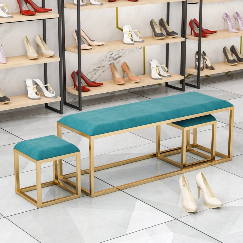 Nordic simple light luxury changing shoe stool wear shoe stool door shoe store try shoe stool clothing store sofa stool rest bench