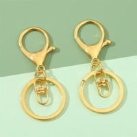 Золотой металлический комплект, брелок, 3 предмета, 33mm, диаметр 30мм, 30mm