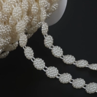 6 # узор | Цепочка из жемчуга ABS бежевого цвета 10мм, около 2 м/упак.