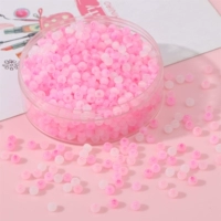 Розовый, стеклянный, кошачий глаз, имитация льда, 4mm, 1mm