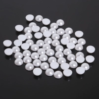 12# Pure White (Abs Pearl, плоское дно, непористый полукруглый диаметр около 8 мм, около 200 штук/упаковка)