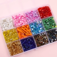 29#12 сетка | Различные стили смешанных стеклянных рисовых бусин диаметром 1,5-4,5 мм, 12 г в сетке, около 4800 штук, 1 комплект/упаковка.
