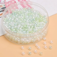 3# светло -зеленый серия | Стеклянные рисовые шарики единорог кристалл цирконий 4 мм диаметр около 1 мм 10 г/упаковка около 160 кусочков
