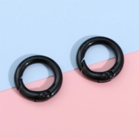 ❥Хит продаж, модель 2#, черная | сплав, окрашенный распылением, цвет, круглая форма около 20 мм, 2 шт.