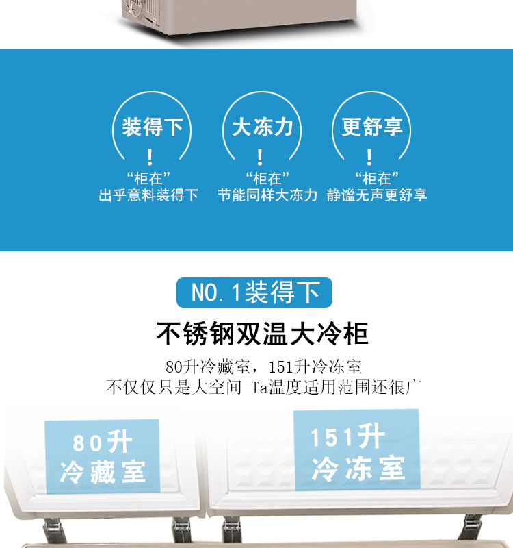 Tủ đông lạnh cao cấp BCD-231V ống đồng lớn Tủ đông lạnh ngang Máy lạnh gia dụng tiết kiệm năng lượng thương mại - Tủ đông tủ lạnh cấp đông